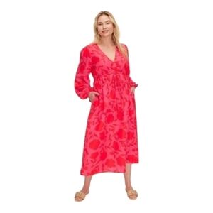 Kate Spade x Target NWT Classic Rose Linen Blend Maxi Size XL Pockets